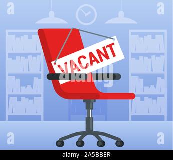 Red chair with a vacant tag. Stock Vector
