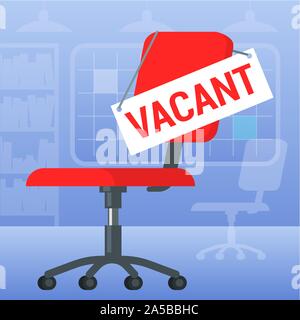 Red chair with a vacant tag. Stock Vector
