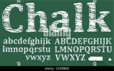chalk sketched font Stock Vector