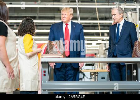 President Trump, Bernard Arnault Open Louis Vuitton Factory in