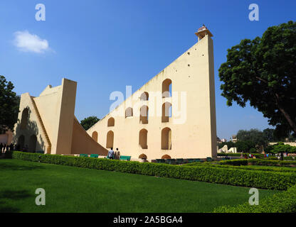 The giant sundial at the Jantar Mantar Astronomical Observatory in Jaipur, Rajasthan, India. Stock Photo