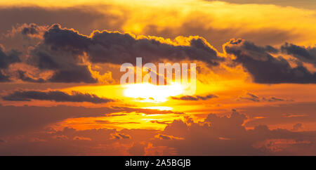 Dramatics red sunset or sunrise sky for background Stock Photo