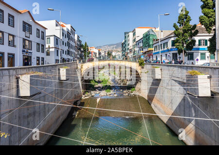 A water diversion channel Ribeira de Santa Luzia, Funchal, Madeira, Portugal Stock Photo