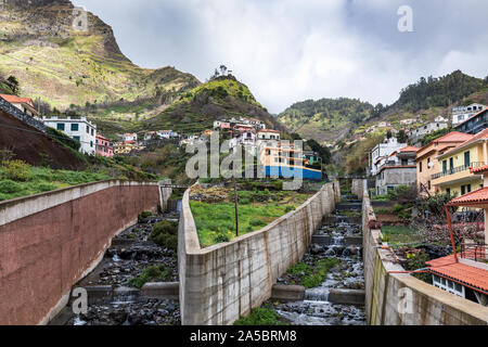 Water diversion system, Ribeira Brava,  Madeira Stock Photo