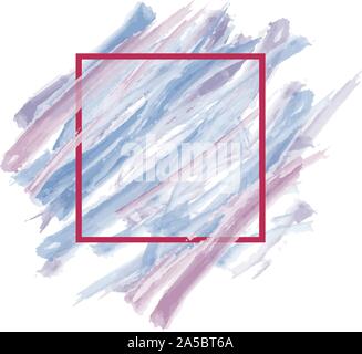 Logo brush painted watercolor abstract background design illustration vector over square frame. Perfect painted design for headline, logo and sale Stock Vector