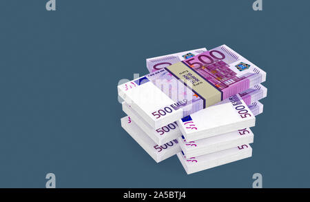 500 Euro Banknotes - 3D Rendering Stock Photo