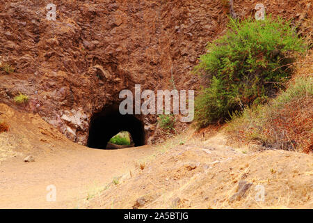 Los Angeles, The Batcave located in Bronson Canyon/Caves, section of Griffith Park, location for many movie and TV show Stock Photo