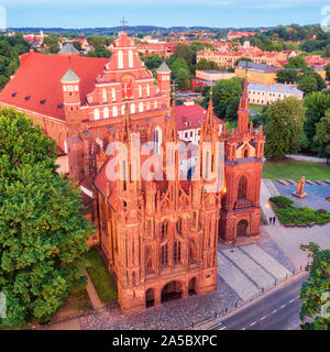 Sunset over central Vilnius, Lithuania, taken in May 2019 Stock Photo