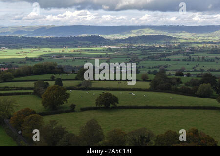 Views from Glastonbury Tor, Somerset, UK Stock Photo