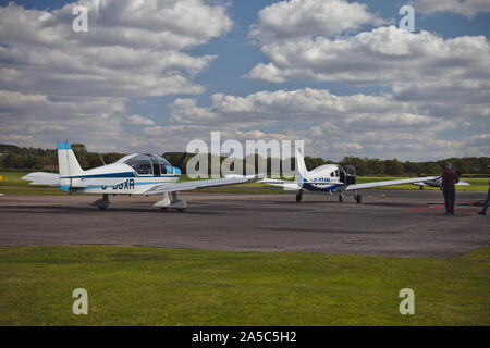 Light aircraft. Wolverhampton Halfpenny Green Airport Stock Photo