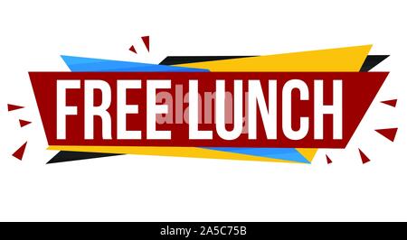 Free lunch banner design on white background, vector illustration Stock Vector