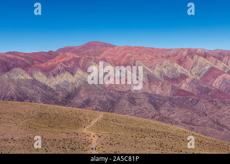 Place called 'Serranias del hornocal', a mountain with 14 colors in Jujuy, Argentina Stock Photo