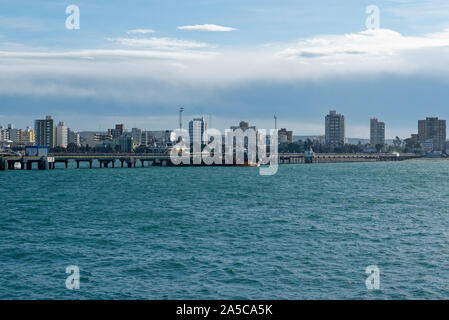 View of Puerto Madryn from the bay, Chubut, Patagona, Argentina Stock Photo