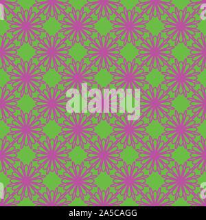 Abstract magenta floral pattern on the light green background Stock Vector