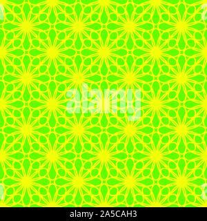 Abstract yellow floral pattern on the light green background Stock Vector