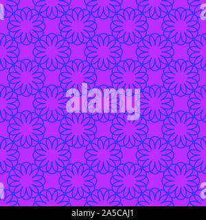 Abstract blue floral pattern on the magenta background Stock Vector