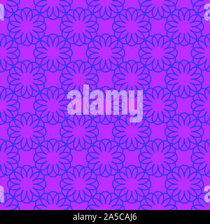 Abstract blue floral pattern on the magenta background Stock Vector