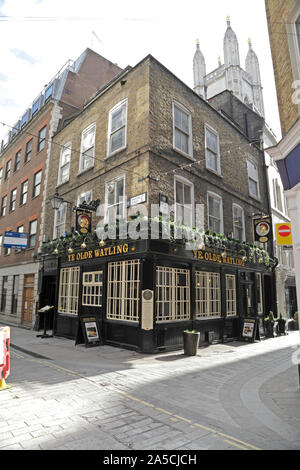 Ye Olde Watling pub, Watling Street,  City of London, UK Stock Photo