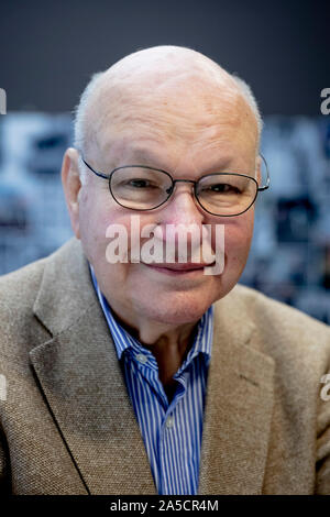 Berlin, Germany. 16th Oct, 2019. Walter Momper (SPD), former governing mayor of Berlin, after an interview with the German Press Agency on the fall of the Berlin Wall 30 years ago. Berlin's former head of government Walter Momper (SPD) does not regret that only a few parts of the concrete wall remained standing after the fall of the Berlin Wall. (to 'Berlin's former head of government: almost complete demolition of the Wall was okay') Credit: Christoph Soeder/dpa/Alamy Live News Stock Photo