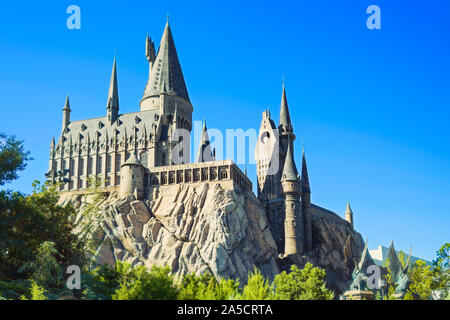 Hogwarts Castle, Universal Studios Orlando, Wizarding World of Harry Potter, Islands of Adventure, Universal Hogwarts, Florida, USA Stock Photo