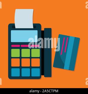 Electronic Data Capture machine with card vector illustration Stock Vector