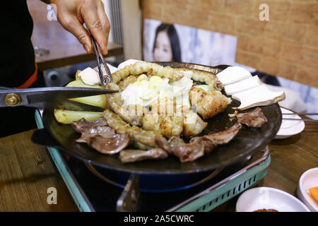 Gopchang-gui, Korean Grilled Beef Tripe Stock Photo