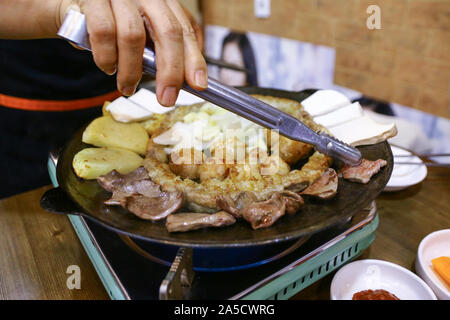 Gopchang-gui, Korean Grilled Beef Tripe Stock Photo