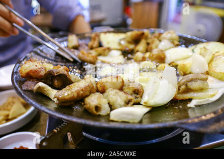 Gopchang-gui, Korean Grilled Beef Tripe Stock Photo