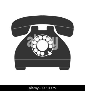 simple icon of a phone with a rotary dialer. Stock Vector