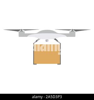 Delivery icon quadrocopter. flat vector illustration isolate on a white background. easy to use Stock Vector