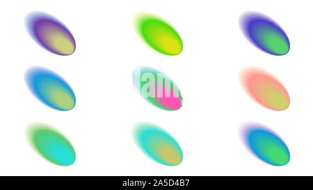 Abstract multicolor gradient shapes. Blurred vibrant elements Stock Vector