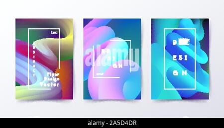 Abstract liquid cover design. 3d gradient shapes. Modern design for presentation, invitation, flyer, poster Stock Vector