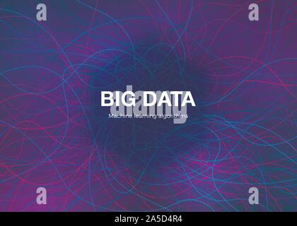 Big Data Visualisation Concept. Abstract Futuristic and Technology Background. Music Waves Composition. Vector Stock Vector
