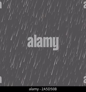 Seamless rainfall texture. Rain drop effect. Abstract rainy background. Vector isolated on dark background Stock Vector