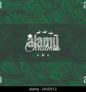 Christmas background with green Pine Branches. Vector Stock Vector