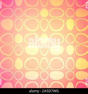 Creative geometric shape art on pink and orange color gradient background, light leak blurry illustration Stock Photo