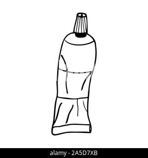 Black and white vector illustration of tubes of glue Stock Vector