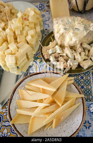 Cheese selection at buffet table Stock Photo