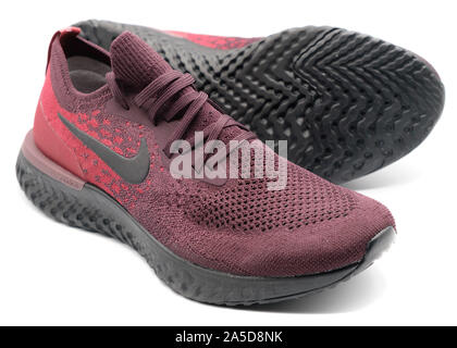 Nike Epic React red running shoe cutout isolated on white background Stock Photo Alamy