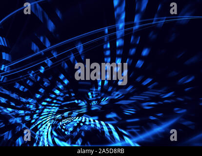 Dynamic curves ands blur pattern. Fractal graphics. Science and technology concept. Stock Photo