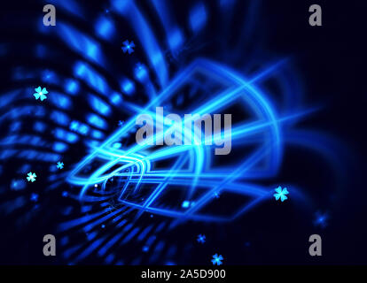 Dynamic curves ands blur pattern. Fractal graphics. Science and technology concept. Stock Photo