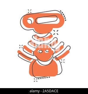 Motion sensor icon in comic style. Waves with man vector cartoon illustration pictogram. People security connection business concept splash effect. Stock Vector
