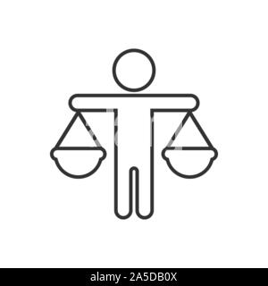 Ethic balance icon in flat style. Honesty vector illustration on isolated background. Decision business concept. Stock Vector