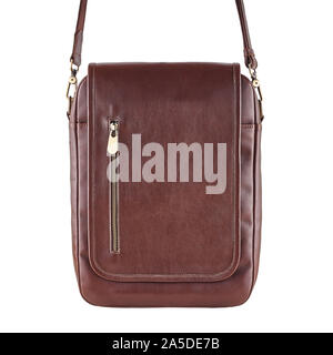 Leathercraft bag isolated on a white background Stock Photo