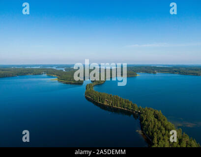 Aerial view of Punkaharju Nature Reserve in Finland Stock Photo