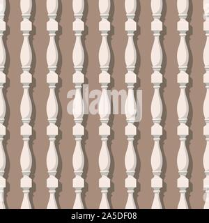 Seamless pattern with balusters. Architectural details or a pieces of furniture. Vector EPS10 Stock Vector