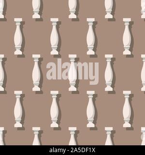 Seamless pattern with balusters. Architectural details or a pieces of furniture. Vector EPS10 Stock Vector
