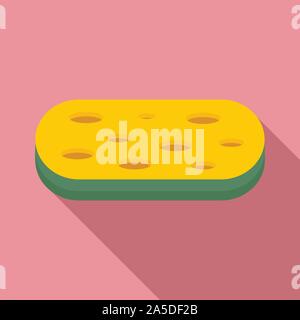 Wash sponge icon. Flat illustration of wash sponge vector icon for web design Stock Vector