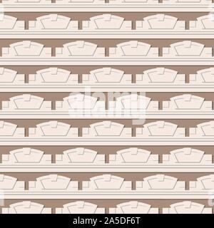 Seamless pattern with decorative belt with architectural details. Decoration of the wall fragment. Vector EPS10 Stock Vector