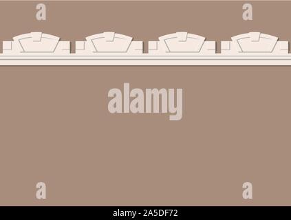 Seamless pattern with decorative belt with architectural details. Decoration of the wall fragment. Vector EPS10 Stock Vector